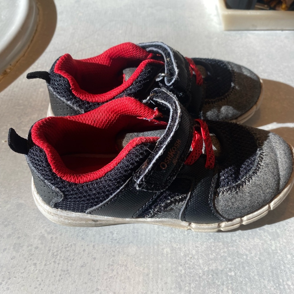 Osh Kosh Red and Black Sneakers Toddler Size 9